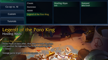 Næste game mode: Legenden om Poro-kongen