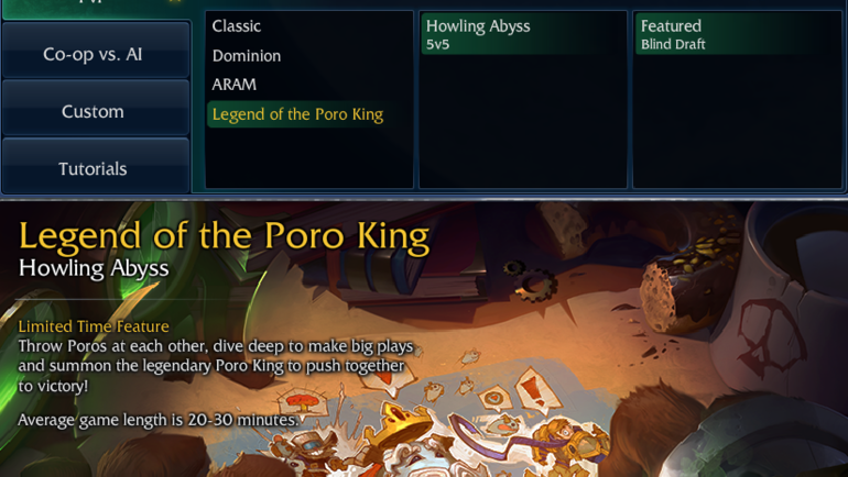 Næste game mode: Legenden om Poro-kongen