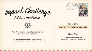 24 timers Riot stream til velgørenhed denne fredag